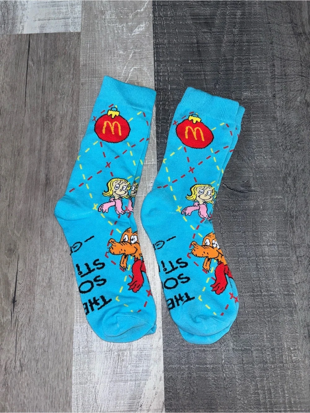 💙NEW McDonald's 2 PAIRS Grinch Blue Crew Socks